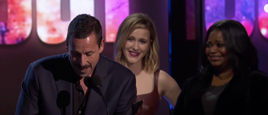 Adam Sandler accepts the 2020 Film Independent Spirit Award for Best Male Lead for Uncut Gems